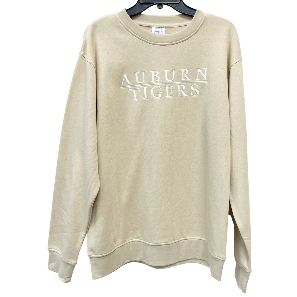Rivalry Threads Men's Tan Auburn Tigers Embroidered Sweatshirt Size Medium